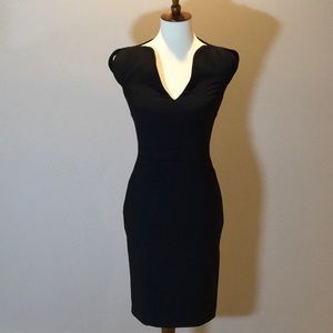 French Connection Black Sheath Midi Dress